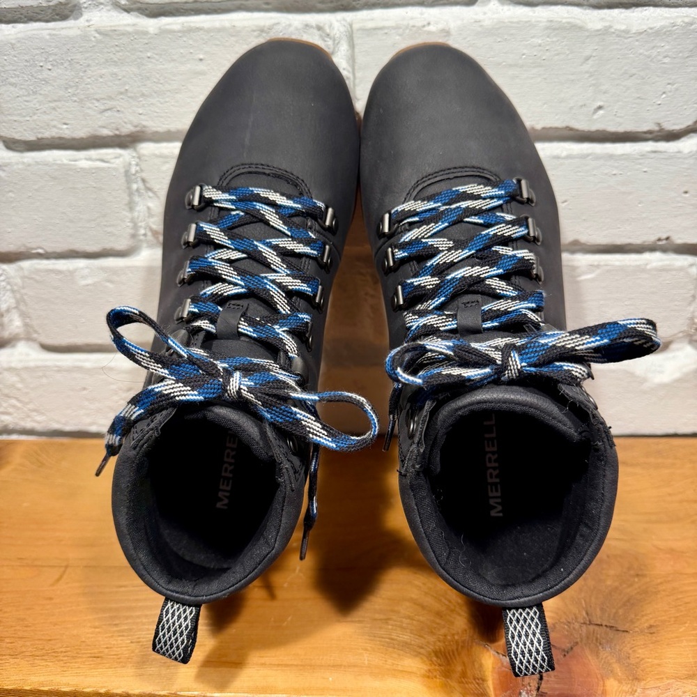 MERRELL WOMAN’S OUTDOOR HIKER SNEAKER BOOT BLUE BLACK LIGHTWEIGHT BRAND NEW NIB - Picture 15 of 16